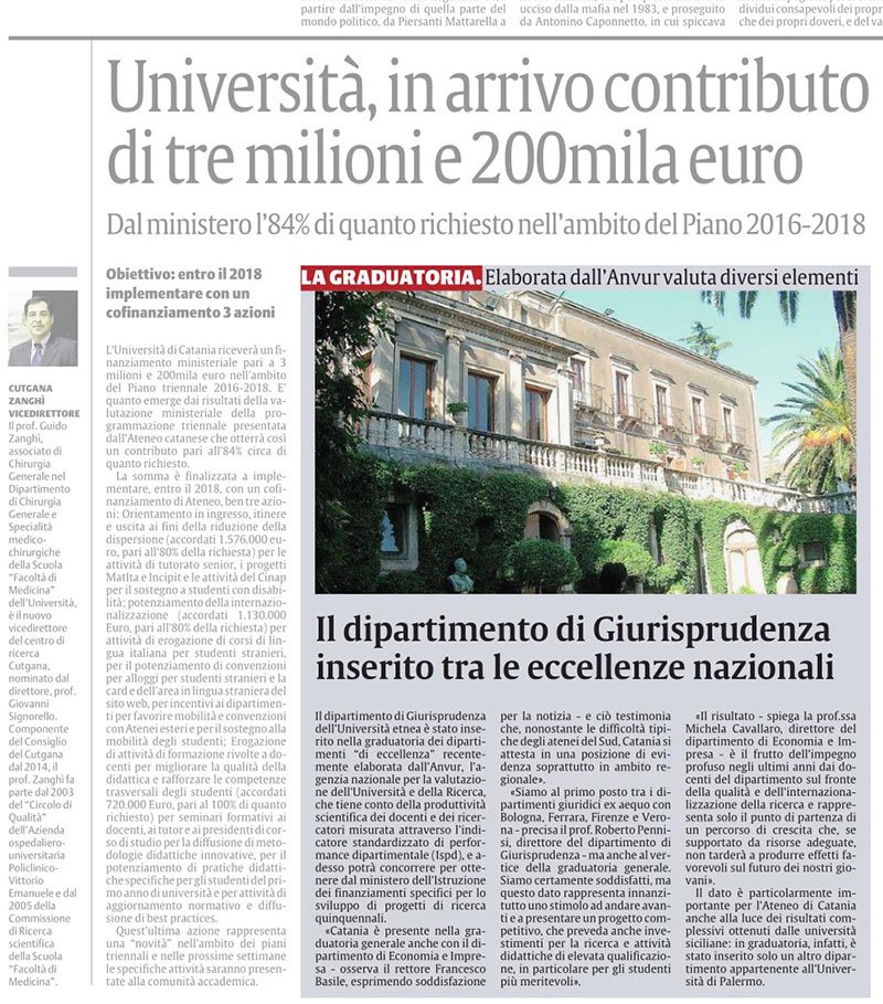 MIUR Selezione Di 180 Dipartimenti Di Eccellenza Dipartimento Di 